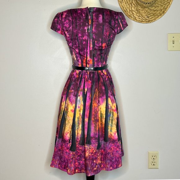 Modcloth Thicket Frondescent A-Line Dress Enchanted Forest Tree Size XS - Picture 7 of 9